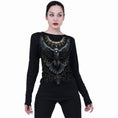 Load image into Gallery viewer, Langærmet T-shirt Spiral Raven Skull
