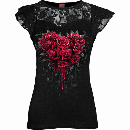 Tops - Short Sleeve Spiral Bleeding Heart