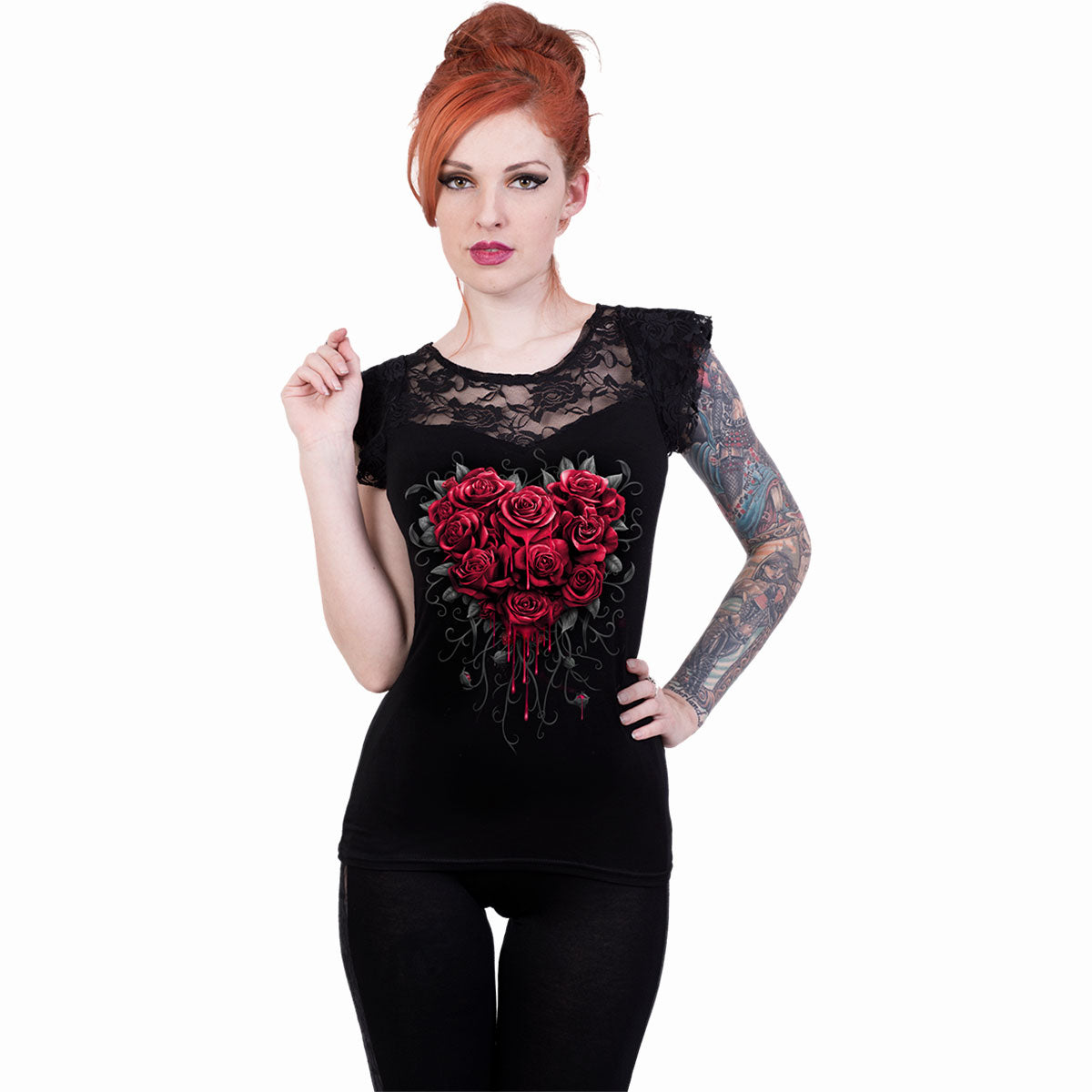 Tops - Short Sleeve Spiral Bleeding Heart