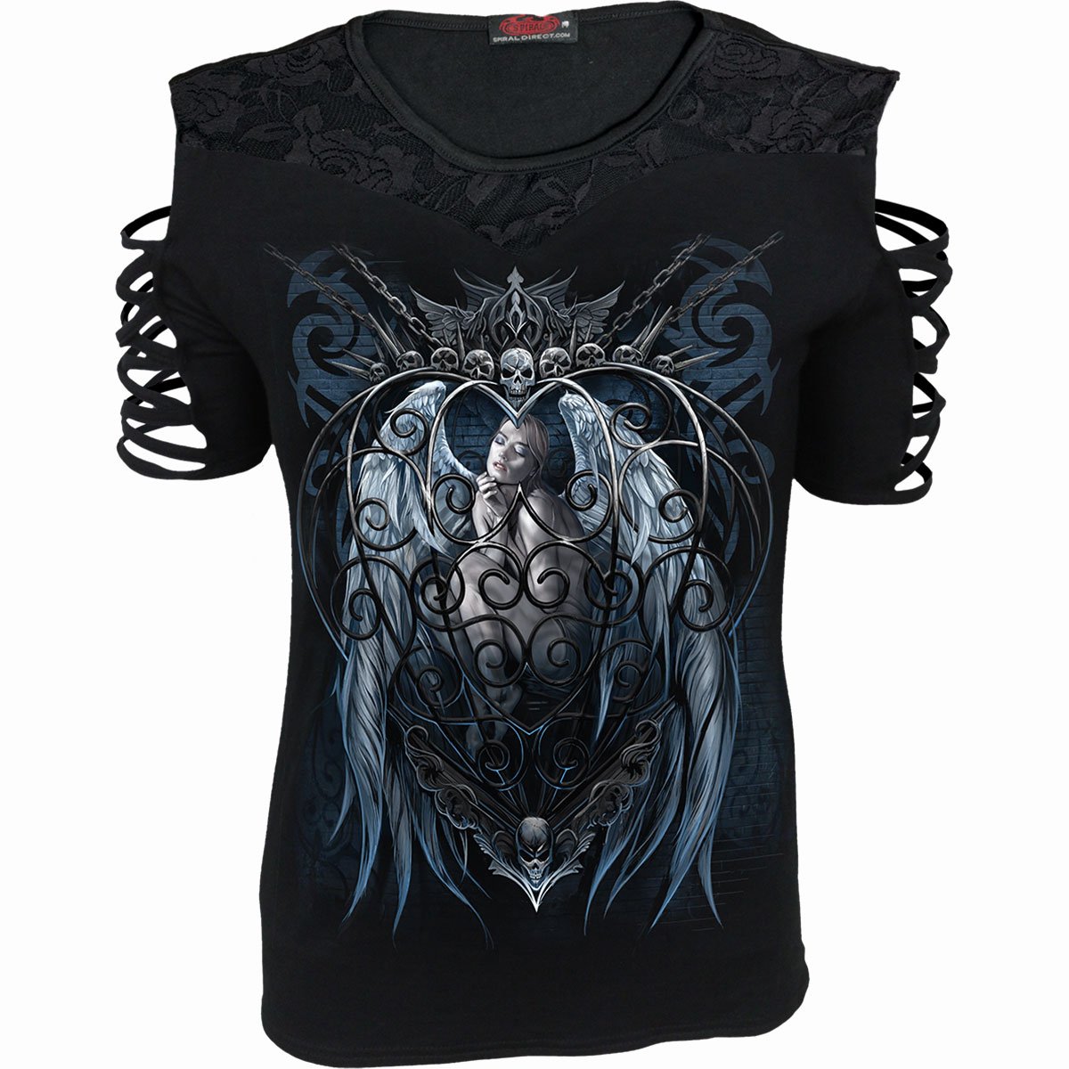 Tops - Short Sleeve Spiral Caged Angel
