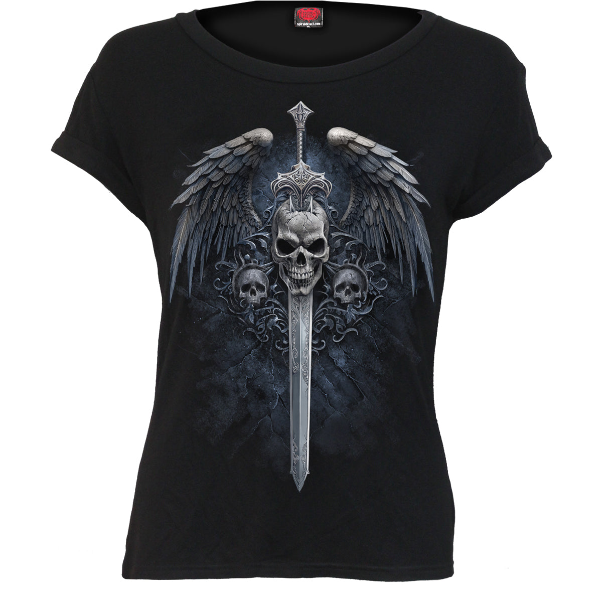 Tops - Short Sleeve Spiral Angel Sword