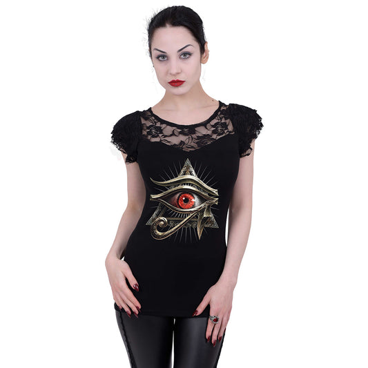 Tops - Short Sleeve Spiral Evil Eye