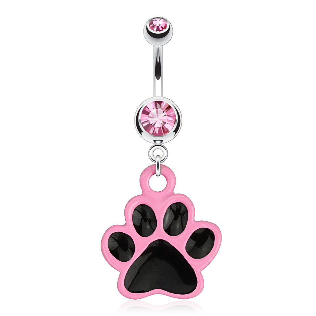 Navlepiercing Pink Paw - 316L Kirurgisk Stål