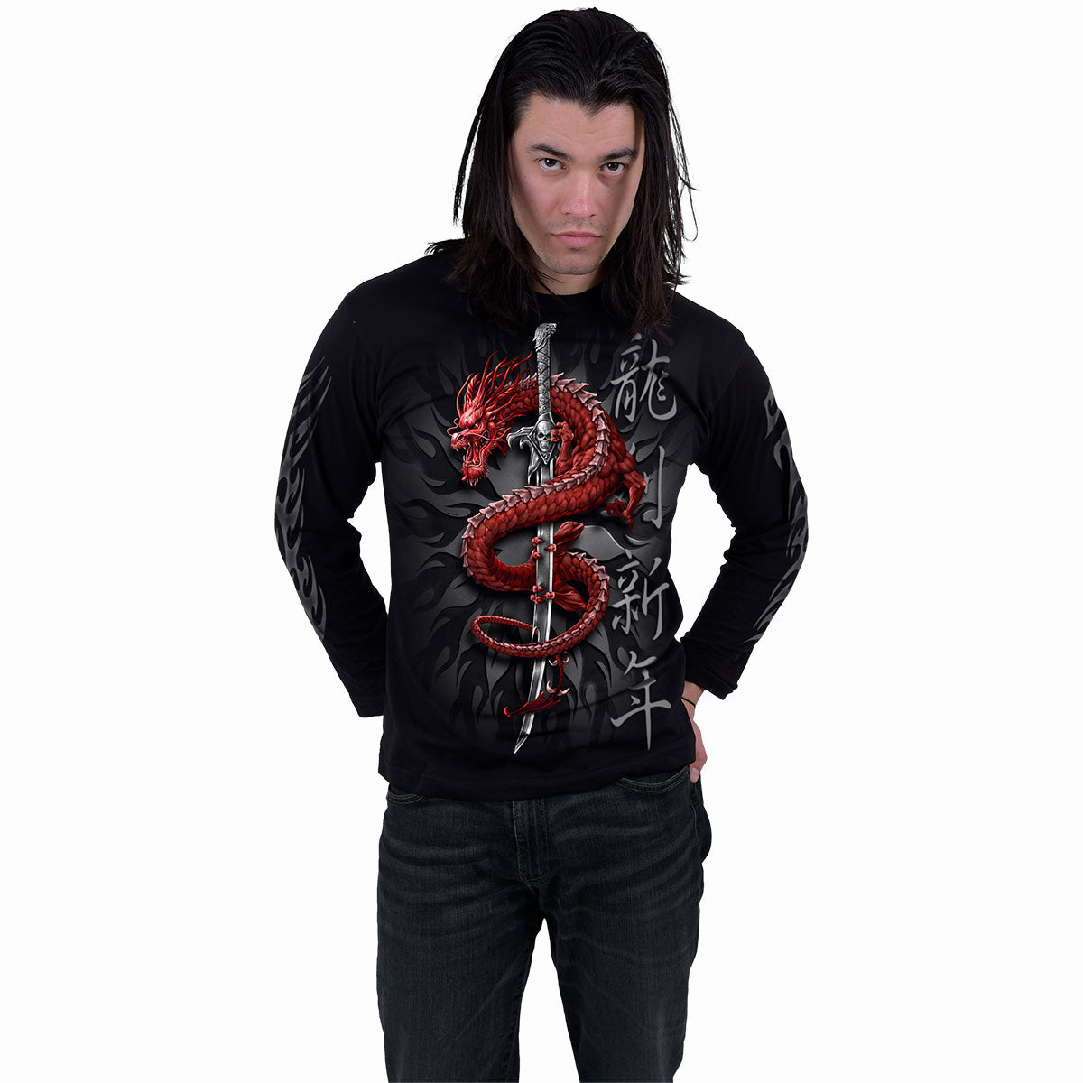 Langærmet T-shirt Spiral Oriental Dragon