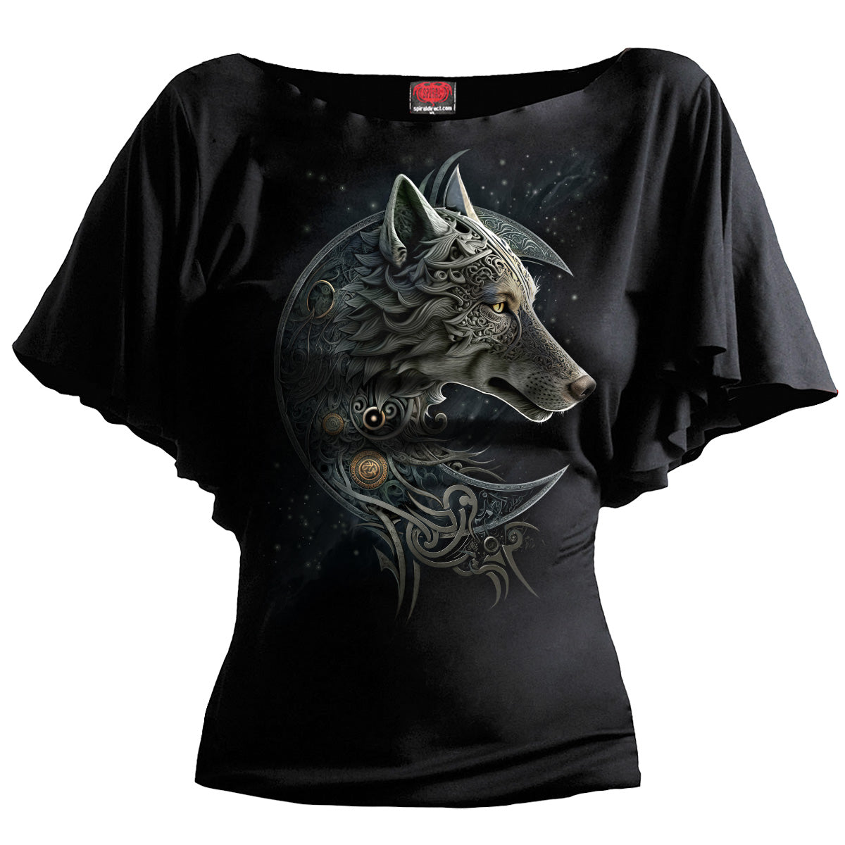 Tops - Short Sleeve Spiral Celtic Wolf