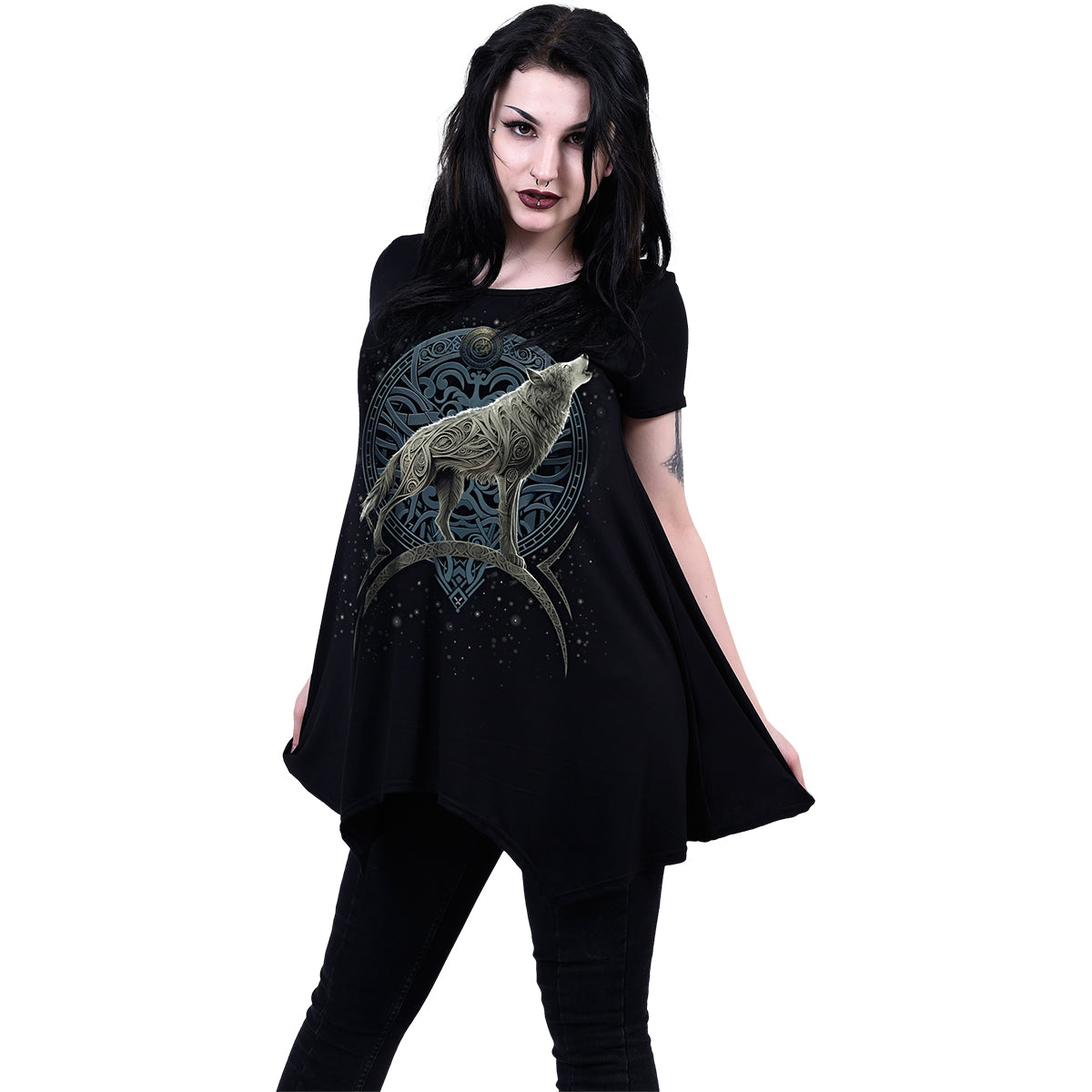 Tops - Short Sleeve Spiral Celtic Wolf