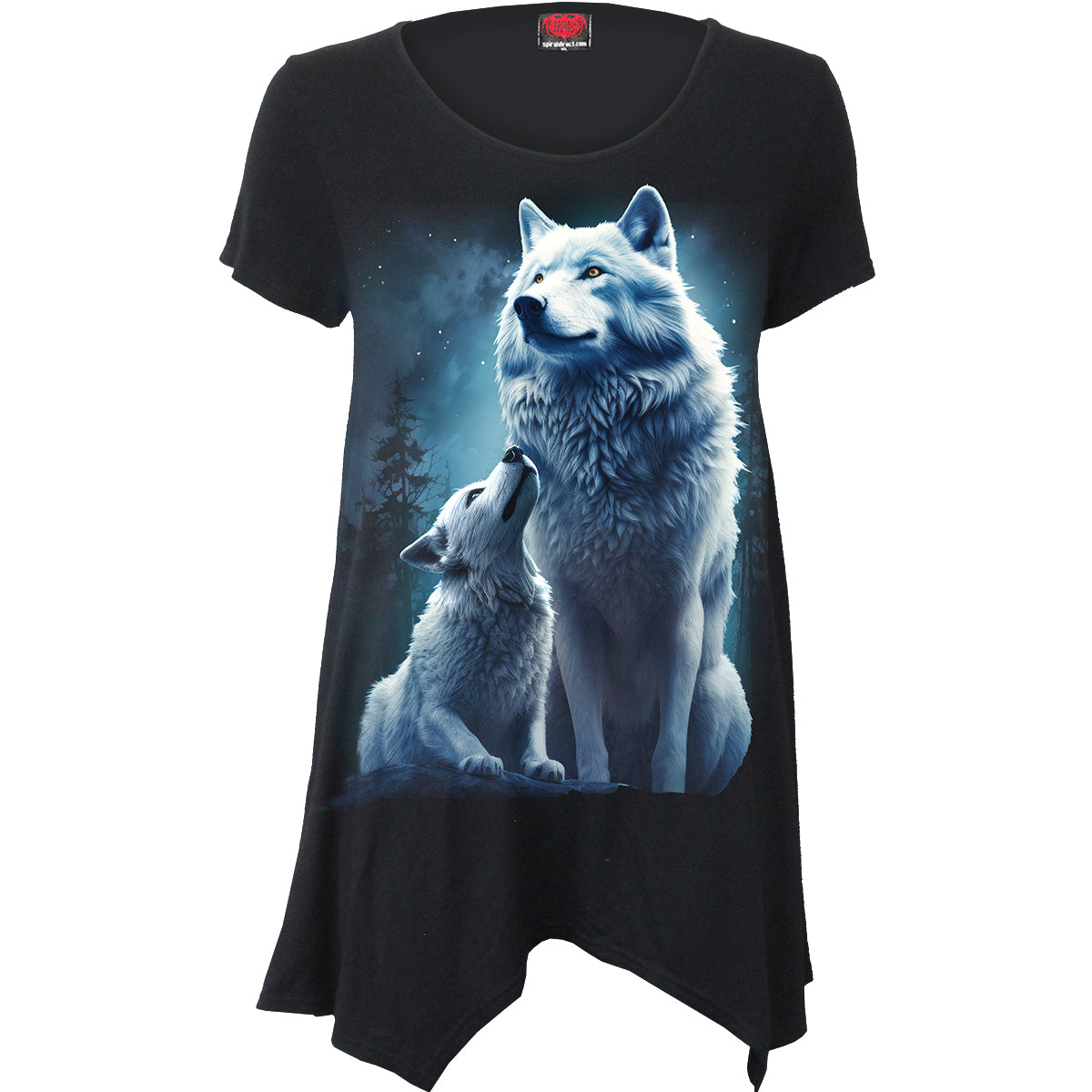 Tops - Short Sleeve Spiral Wolf Guardian