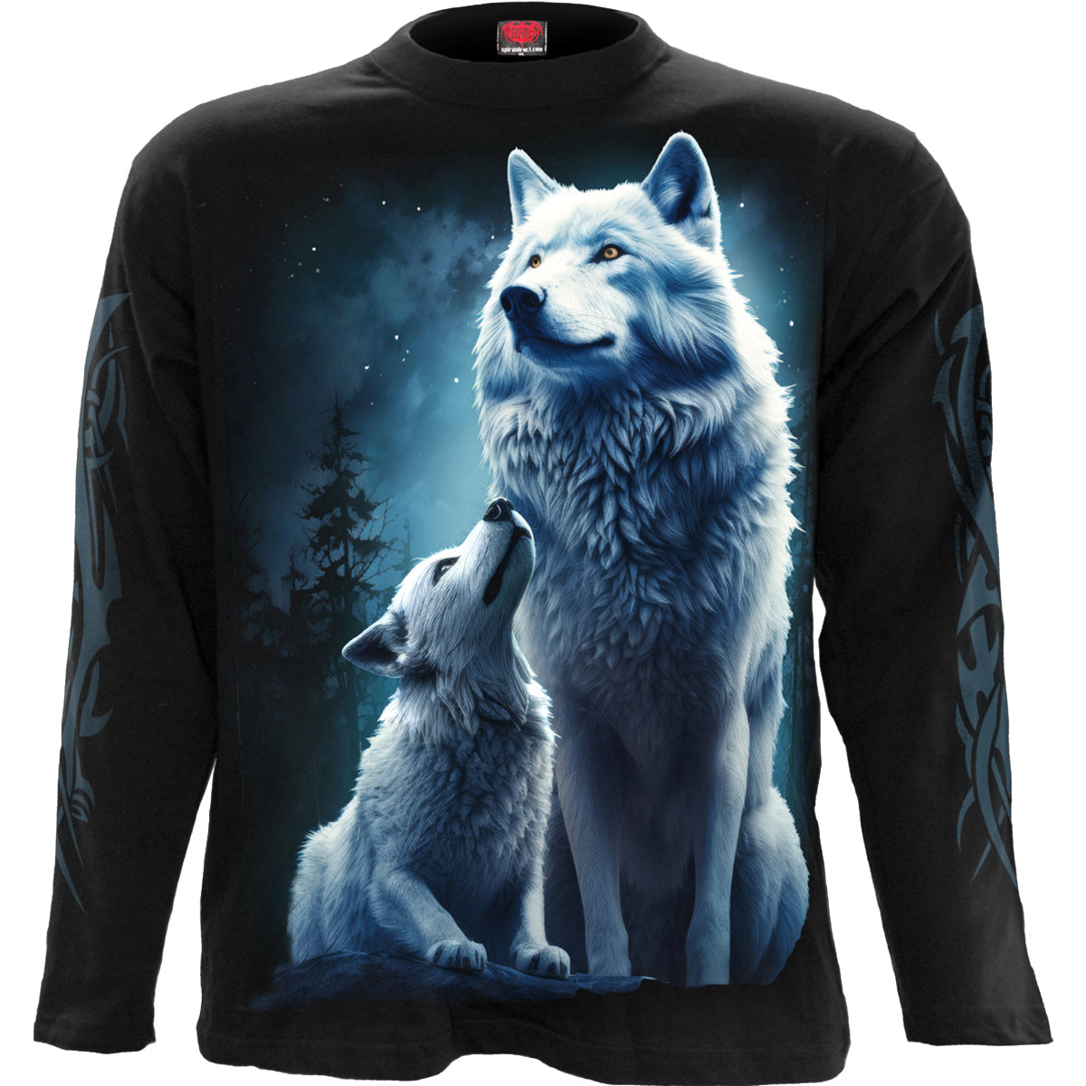 Langærmet T-shirt Spiral Wolf Guardian