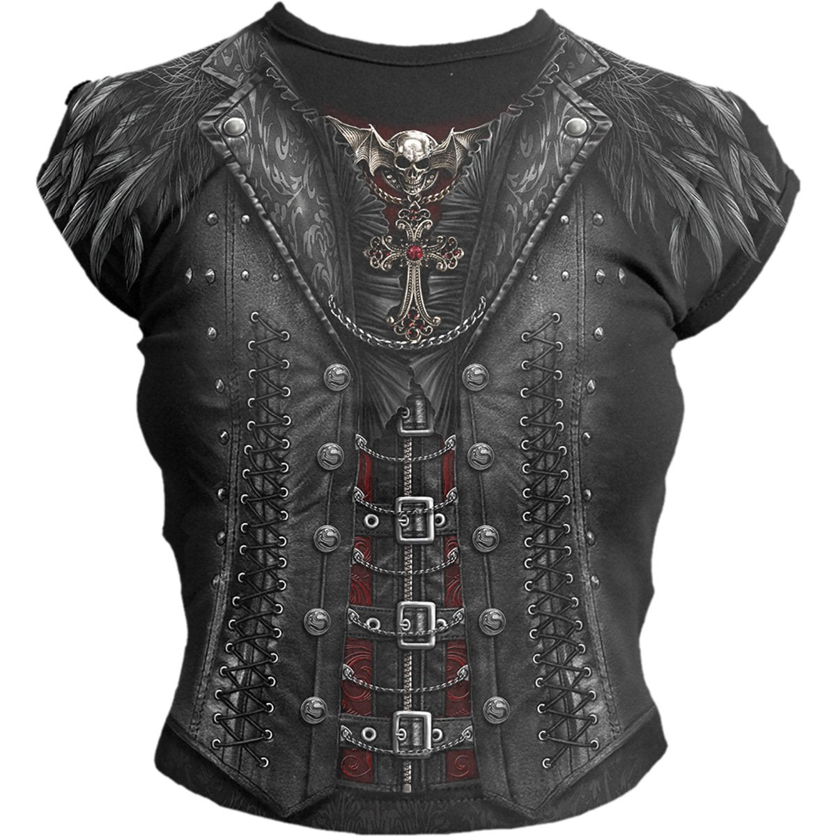 Tops - Short Sleeve Spiral Gothess Wrap