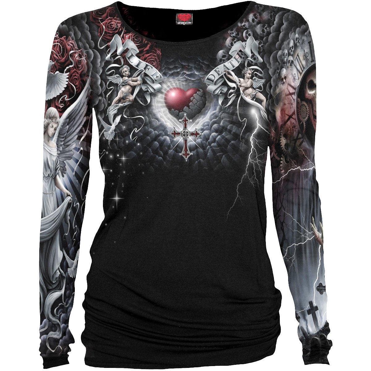 Langærmet T-shirt Spiral Life And Death Cross