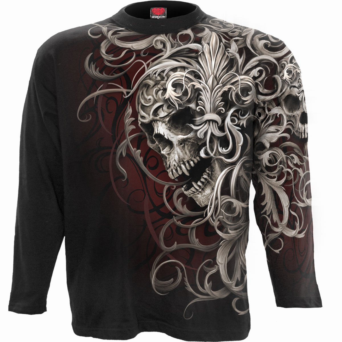 Langærmet T-shirt Spiral Skull Shoulder Wrap