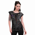 Indlæs billede i Gallery viewer, Tops - Short Sleeve Spiral Goth Metal
