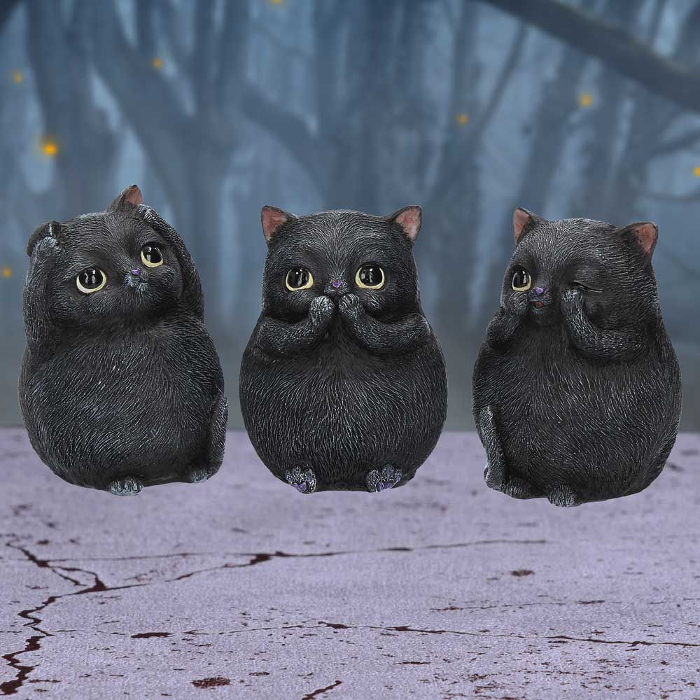 Three Wise Fat Cats (8.5cm)