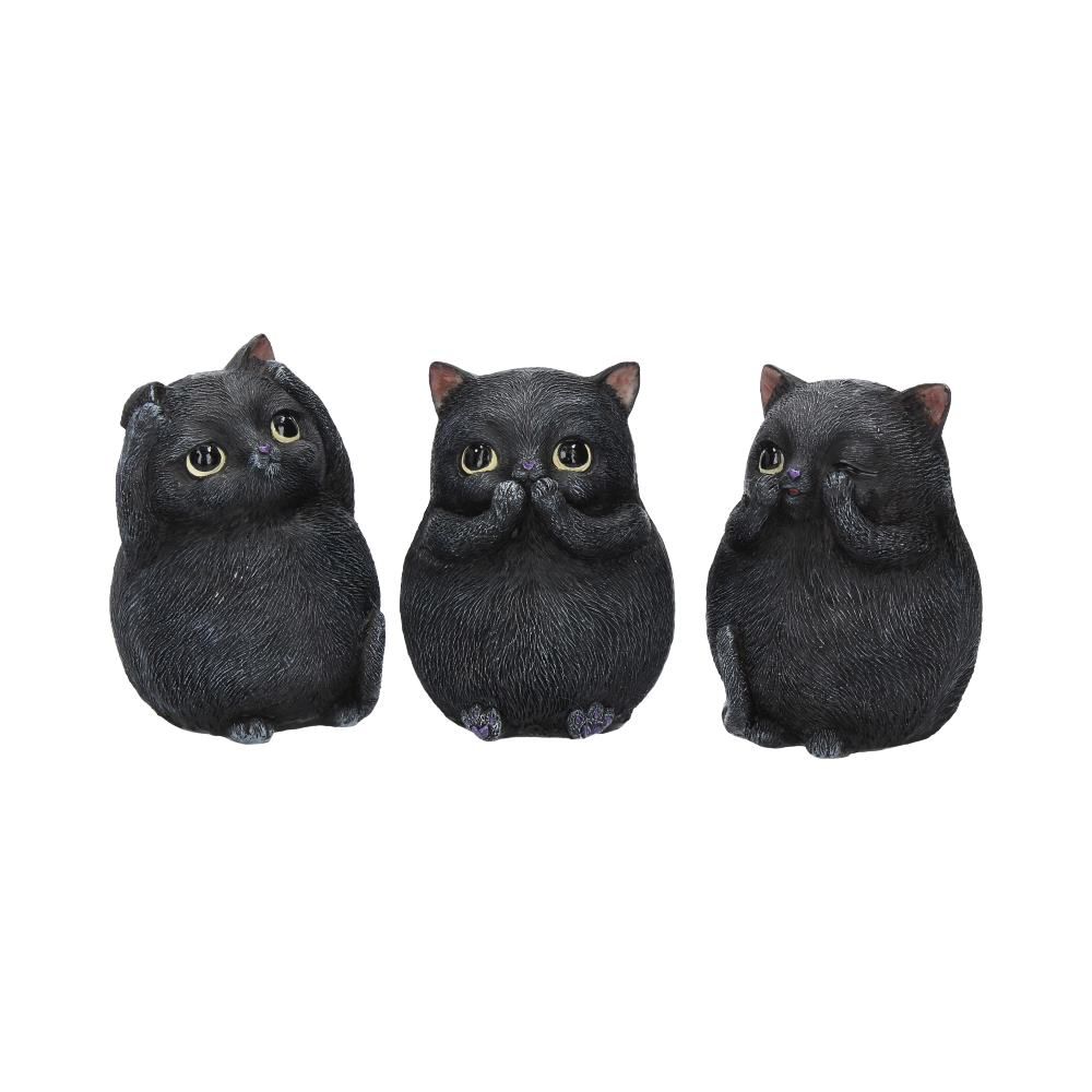 Three Wise Fat Cats (8.5cm)