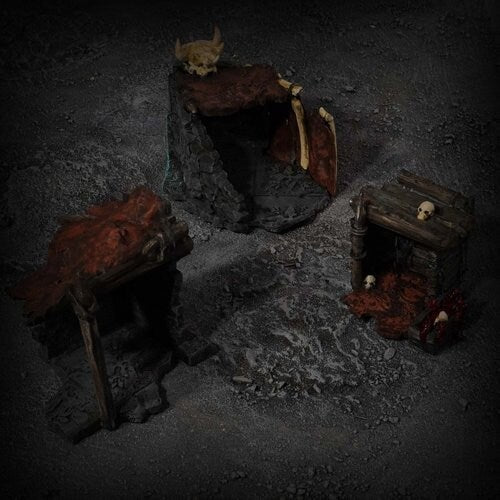 Hytter fra Kingdom of Azragor til miniature gaming