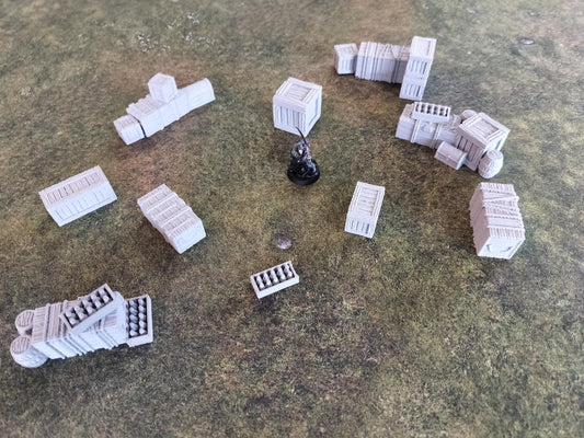 Boxes and Crates Scatter Terrain – 28/32mm
