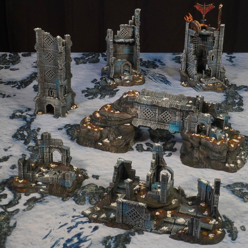 Ruinerne ved Raven Peak, komplet 3D-printet terrænsæt