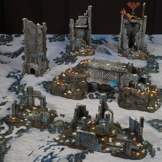 Ruinerne ved Raven Peak, komplet 3D-printet terrænsæt