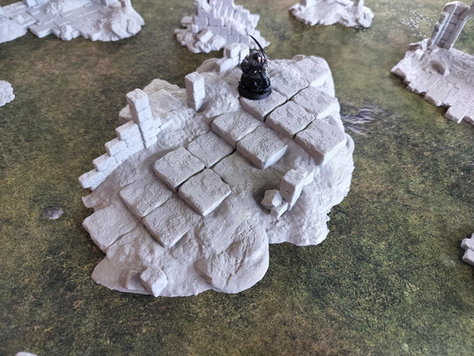Ruinen der Wildnis Geländeset, 3D-gedrucktes Gelände für MESBG, Herr der Ringe & Fantasy-Tabletop-Spiele (kompatibel mit 28/32 mm)