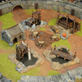 Indlæs billede i Gallery viewer, Ork-minelejr terrænsæt med seks elementer til 28/32 mm miniaturer
