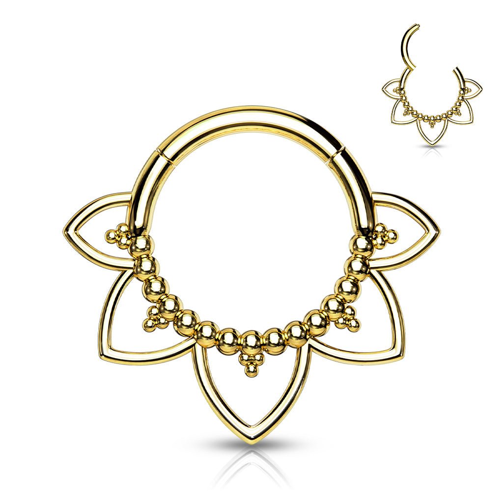 Septum Clicker forgyldt Kirurgisk stål - Devine - Fatima.Dk