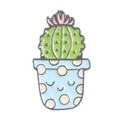 Pin Cactus Blue Polka