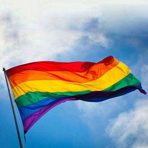 Pride flag, flot og stort regnbueflag, perfekt til Pride.
