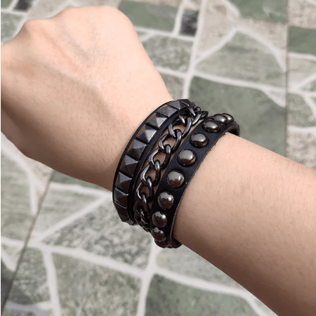 Armbånd Kæder og nitter - Fatima.Dk