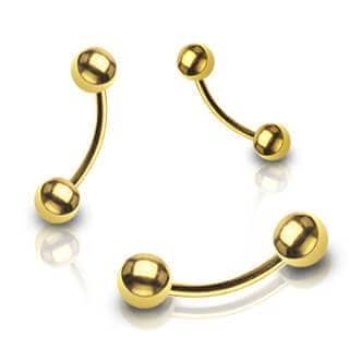 Bananabell Læbe / Daith / Intim Piercing Gold - 316L Kirurgisk Stål - Fatima.Dk