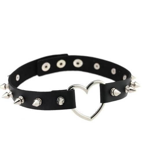 Choker Heart Sort m. Pigge - X - Fatima.Dk