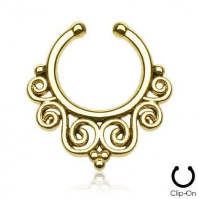 Fake Septum Guld Braid - Fatima.Dk