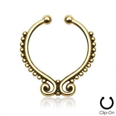 Fake Septum Guld Curl - Fatima.Dk