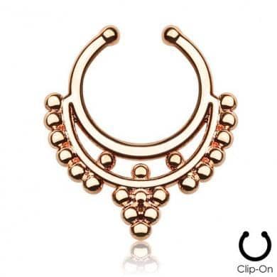 Fake Septum Wings Rosa Guld - Fatima.Dk