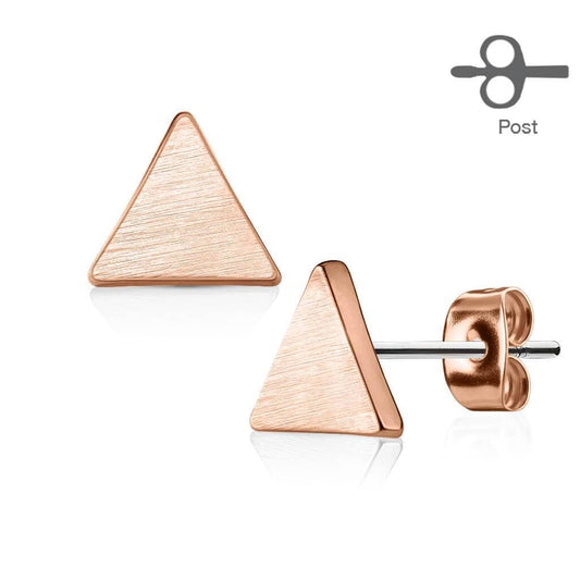 Øreringe Geometric Tri Rose Gold - 316L Kirurgisk Stål - Fatima.Dk