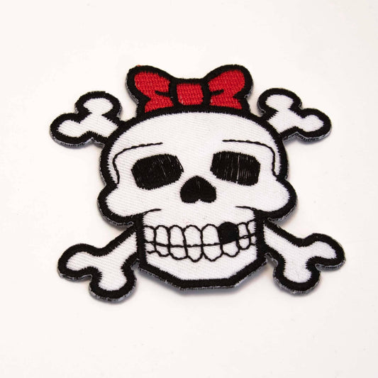 Patch Skull Red Bow Smile - Fatima.Dk