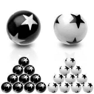 Piercingkugle Stars - Plast - Fatima.Dk