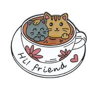Pin Tea Cat Friend - Fatima.Dk