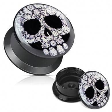 Plugs Stretch Akryl Skulls - Fatima.Dk