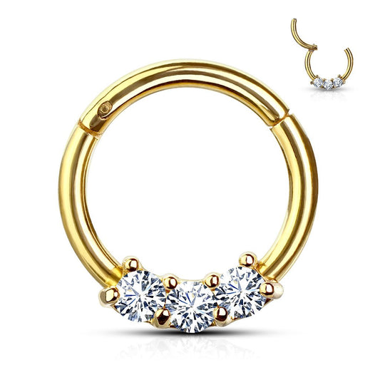 Septum Clicker forgyldt Kirurgisk stål - Princess - Fatima.Dk