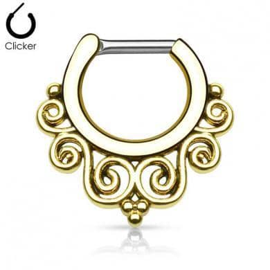 Septum Clicker Kirurgisk Stål Guld Braid - Fatima.Dk
