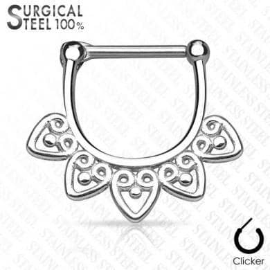 Septum Clicker Kirurgisk Stål Hearts - Fatima.Dk