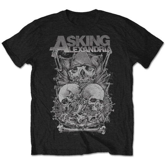 T-shirt Asking Alexandria - Skull Stack (Unisex) - Fatima.Dk