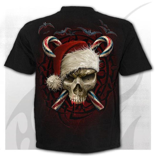 T-shirt Spiral Candy Cane Santa - Fatima.Dk