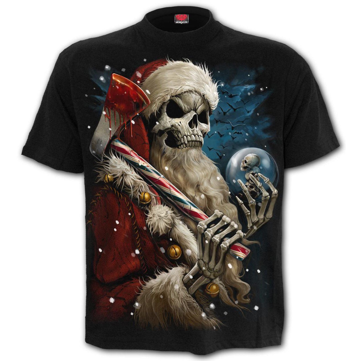 T-shirt Spiral Candy Cane Santa - Fatima.Dk