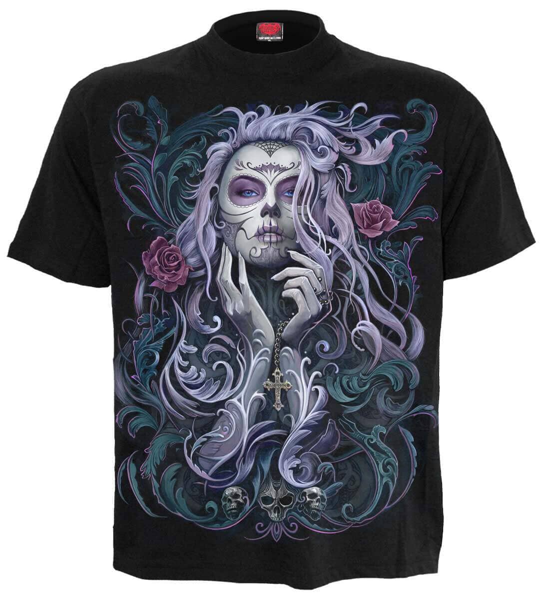 T-shirt Spiral Rococo Skull - Fatima.Dk