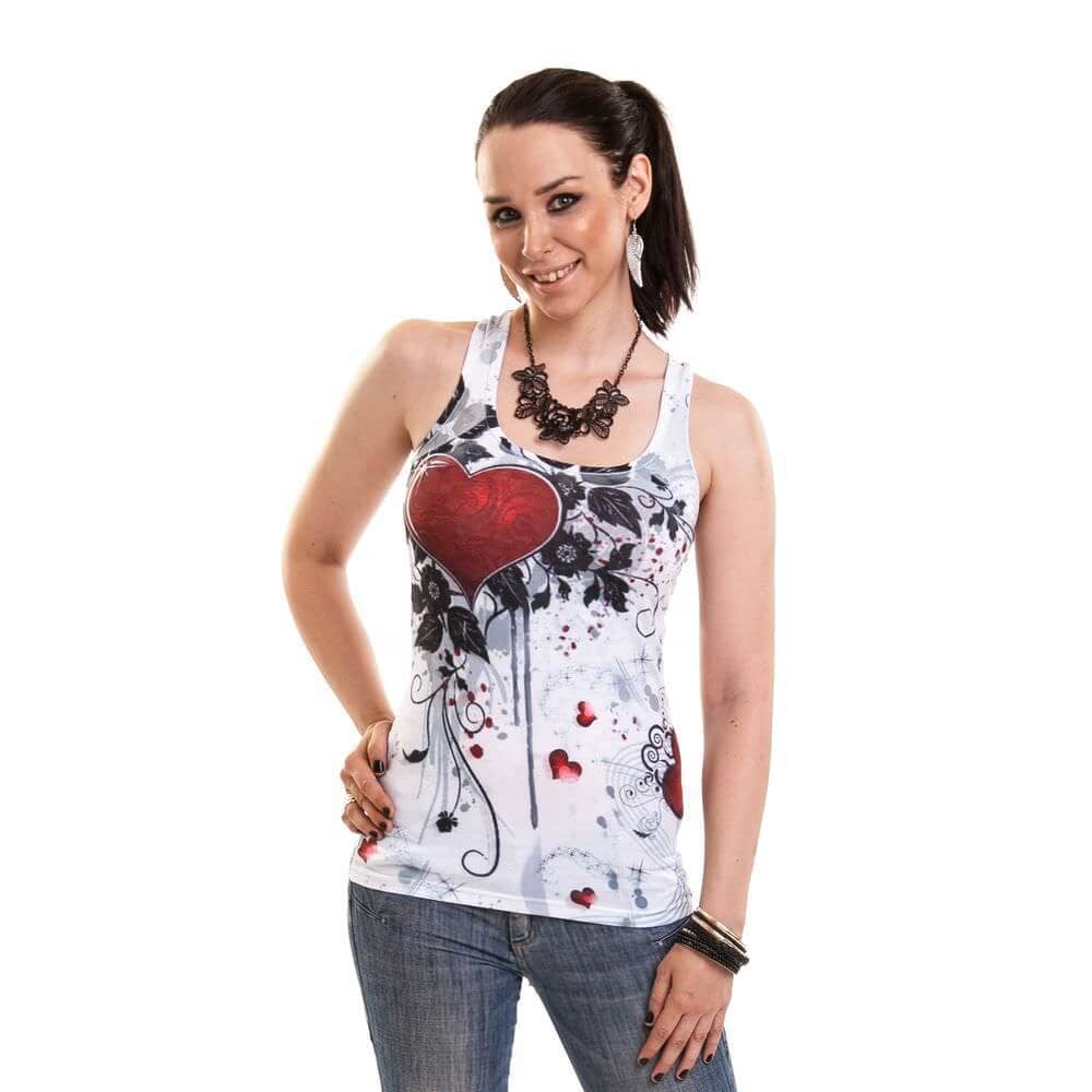 T-shirt / Vest Rose Heart - Fatima.Dk