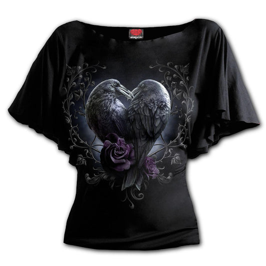 Top Spiral Raven Heart - Fatima.Dk