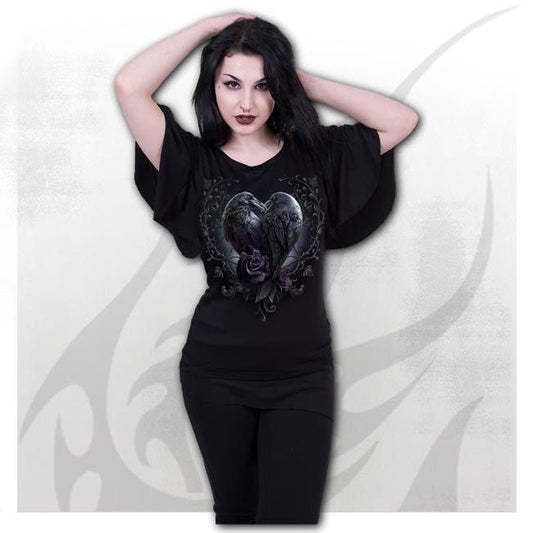 Top Spiral Raven Heart - Fatima.Dk